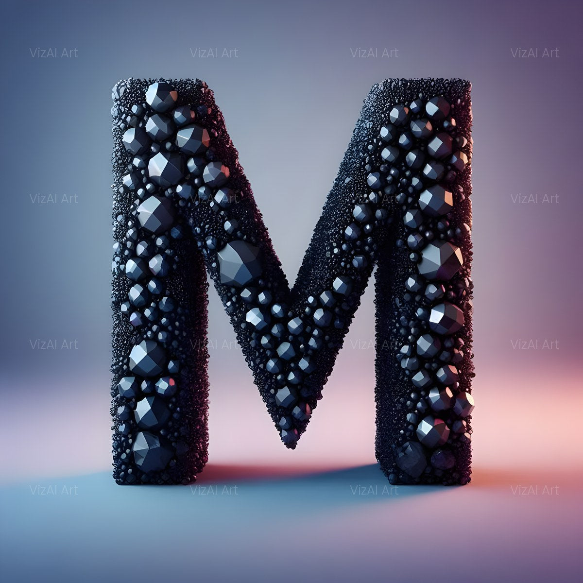 Black Crystal alphabet — printable letter M