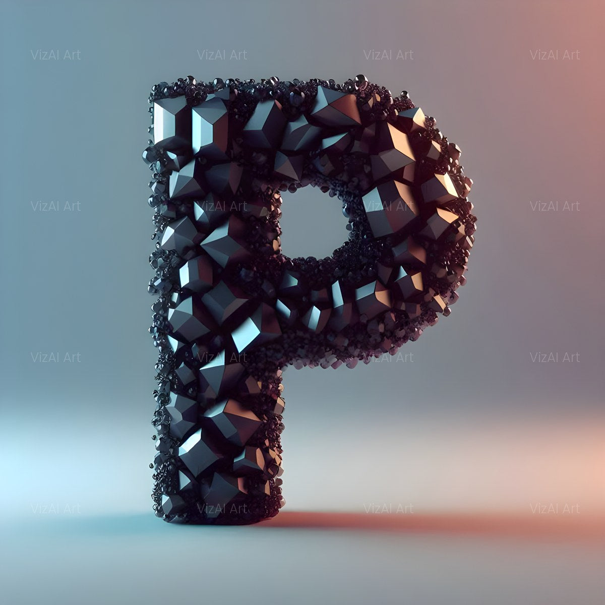 Black Crystal alphabet — printable letter P