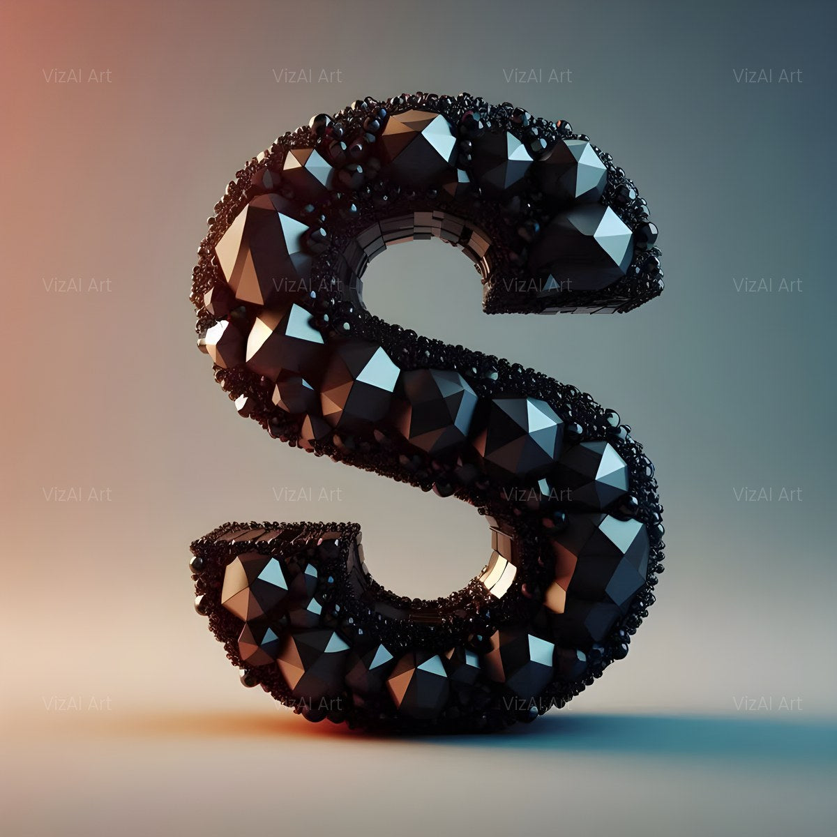 Black Crystal alphabet — printable letter S