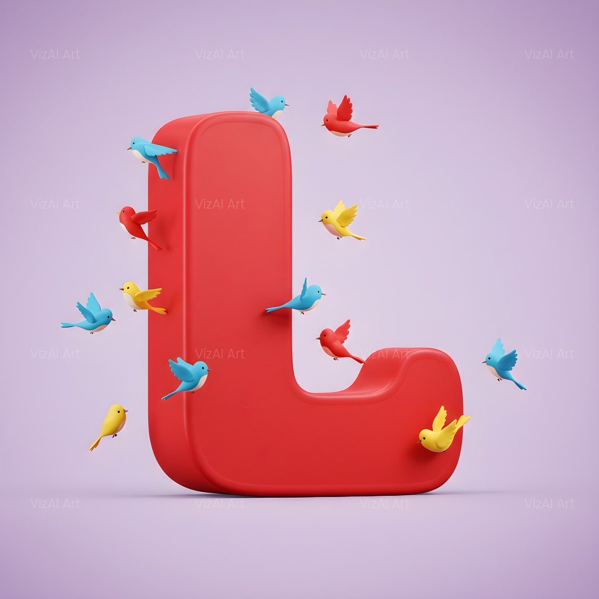 Garden Bird alphabet — printable letter L
