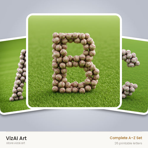 Baseball Pitch Stitch alphabet — choose an individual printable letter