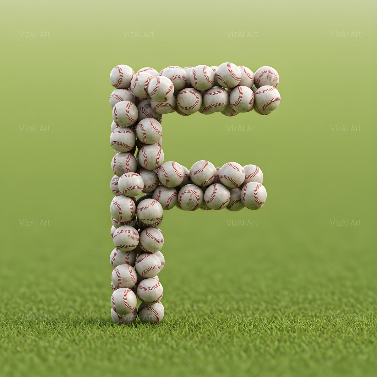 Baseball Pitch Stitch alphabet — printable letter F