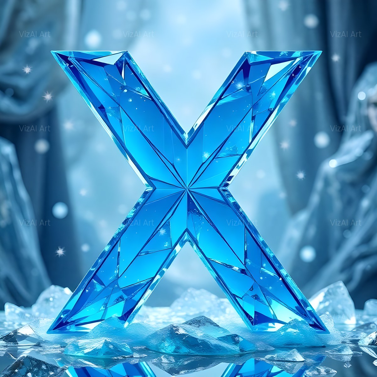 Blue Crystal alphabet — printable letter X