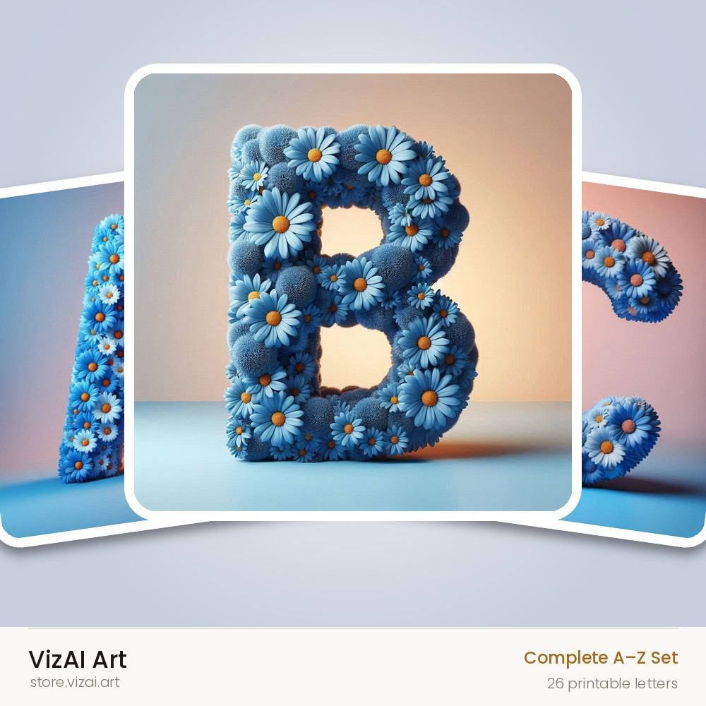 VizAI Art — complete A–Z printable alphabet set