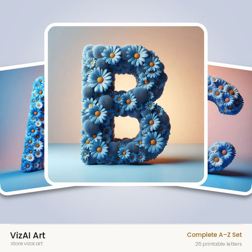 VizAI Art — complete A–Z printable alphabet set