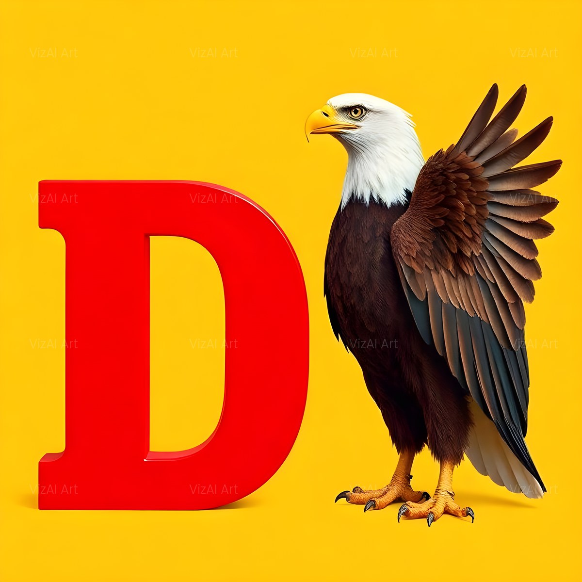 Bold Eagle Crest alphabet — printable letter D