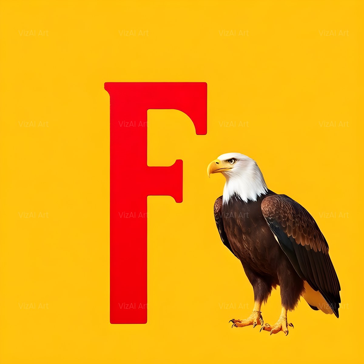 Bold Eagle Crest alphabet — printable letter F