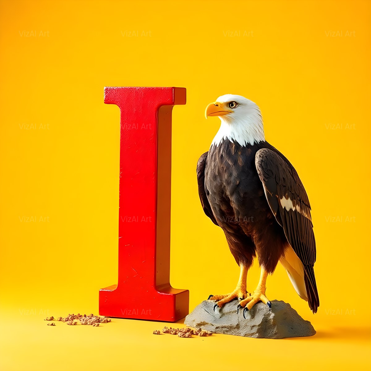 Bold Eagle Crest alphabet — printable letter I