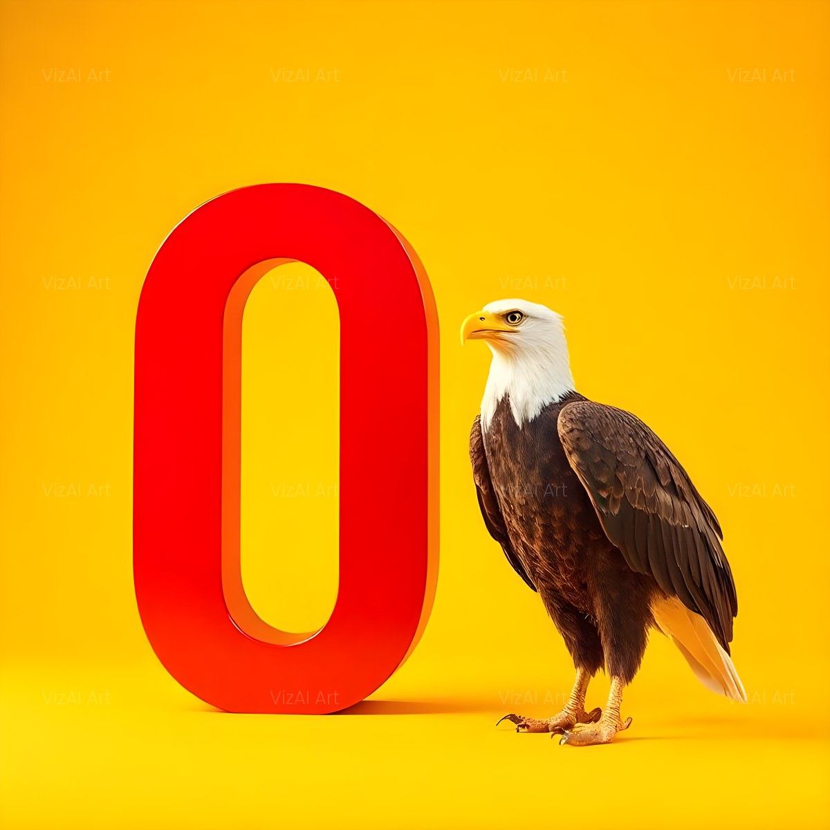 Bold Eagle Crest alphabet — printable letter O