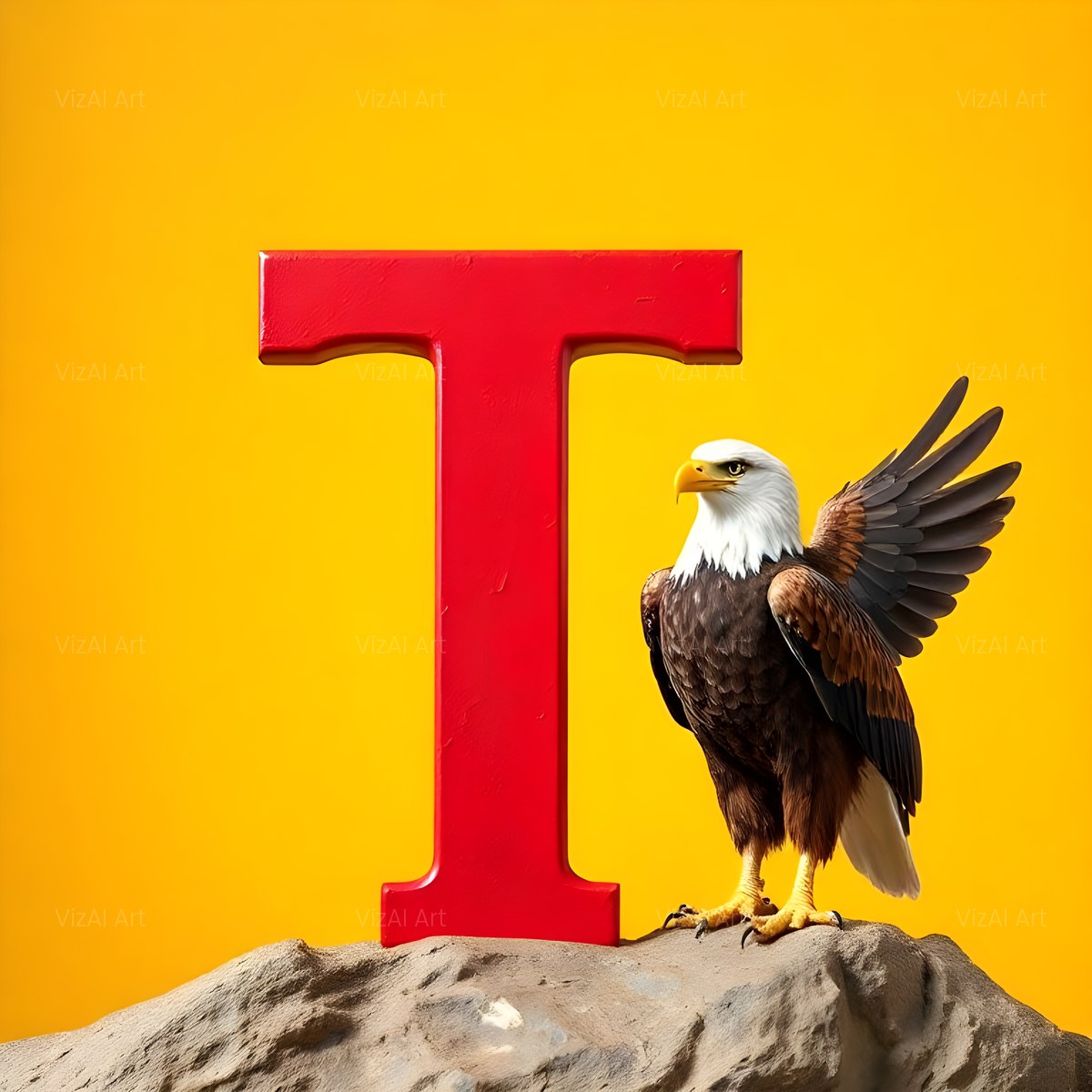Bold Eagle Crest alphabet — printable letter T
