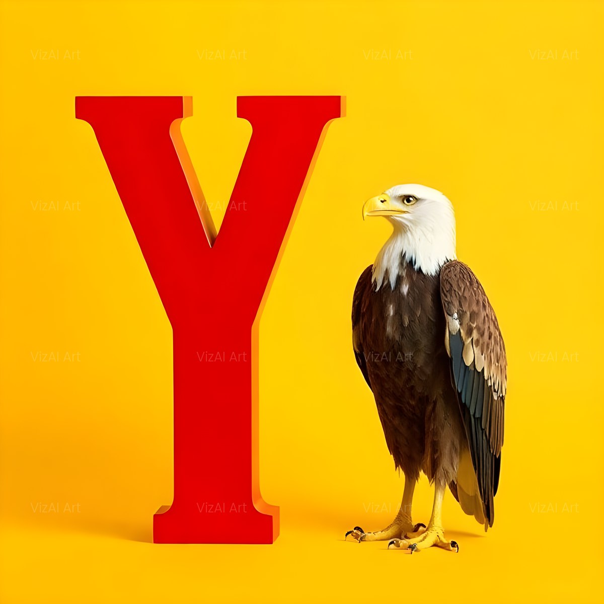 Bold Eagle Crest alphabet — printable letter Y