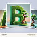 Bonsai Garden Moss alphabet — choose an individual printable letter