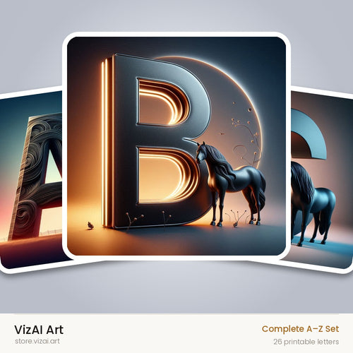 VizAI Art — complete A–Z printable alphabet set