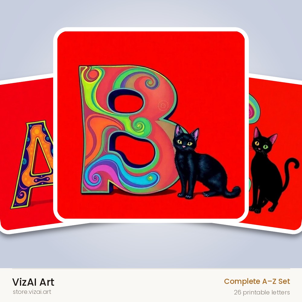 VizAI Art — complete A–Z printable alphabet set
