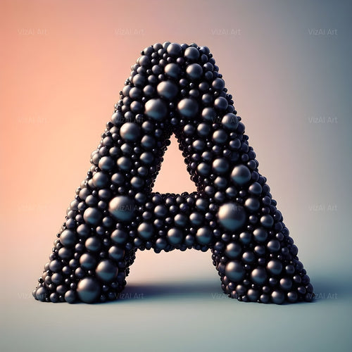 Black Pearl Cluster alphabet — printable letter A