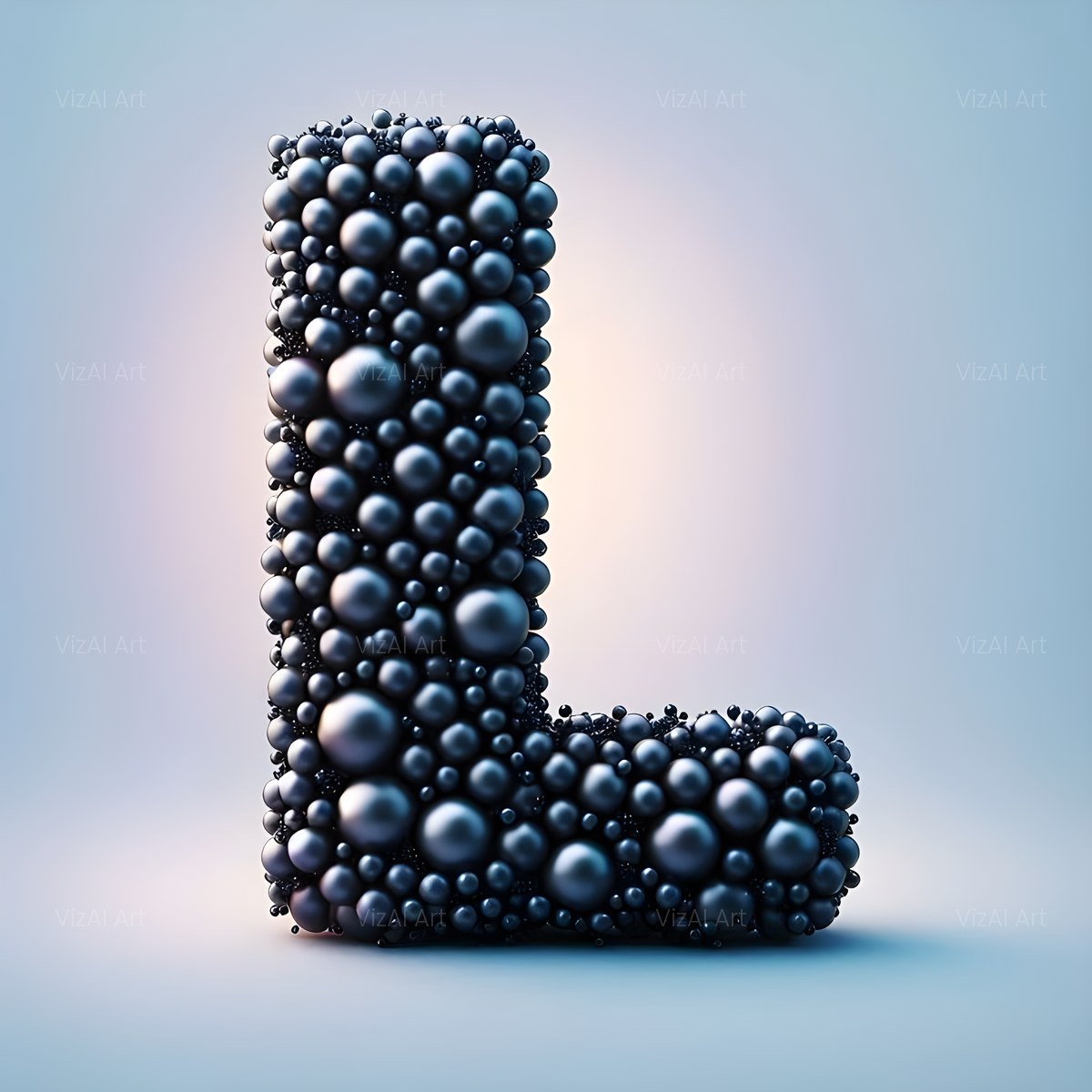 Black Pearl Cluster alphabet — printable letter L