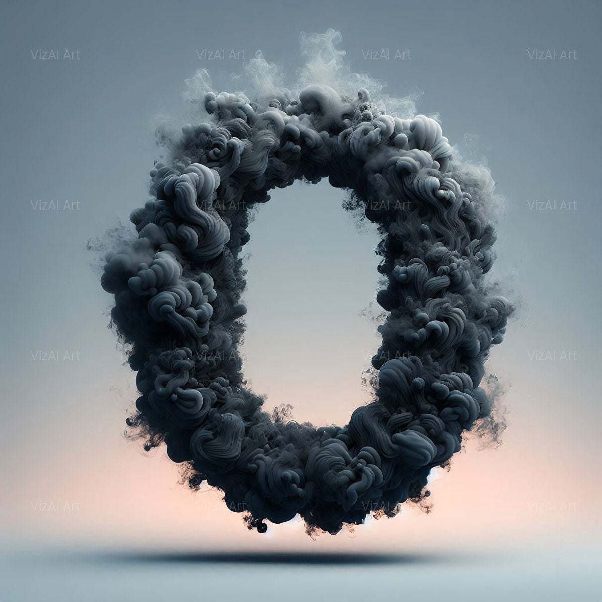 Black Smoke alphabet — printable letter O