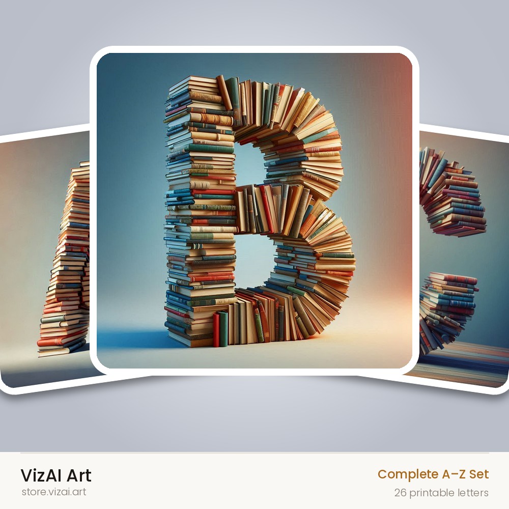 VizAI Art — complete A–Z printable alphabet set
