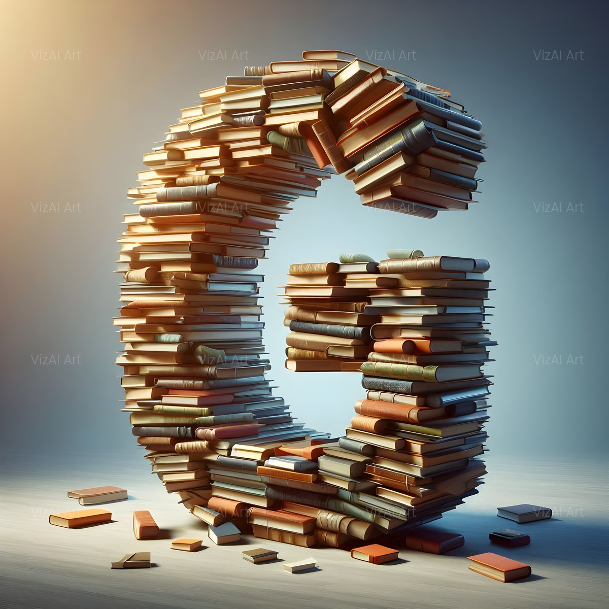 Book Stack alphabet — printable letter G