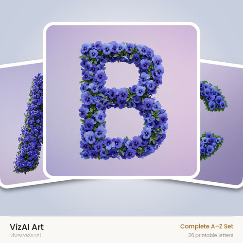 VizAI Art — complete A–Z printable alphabet set