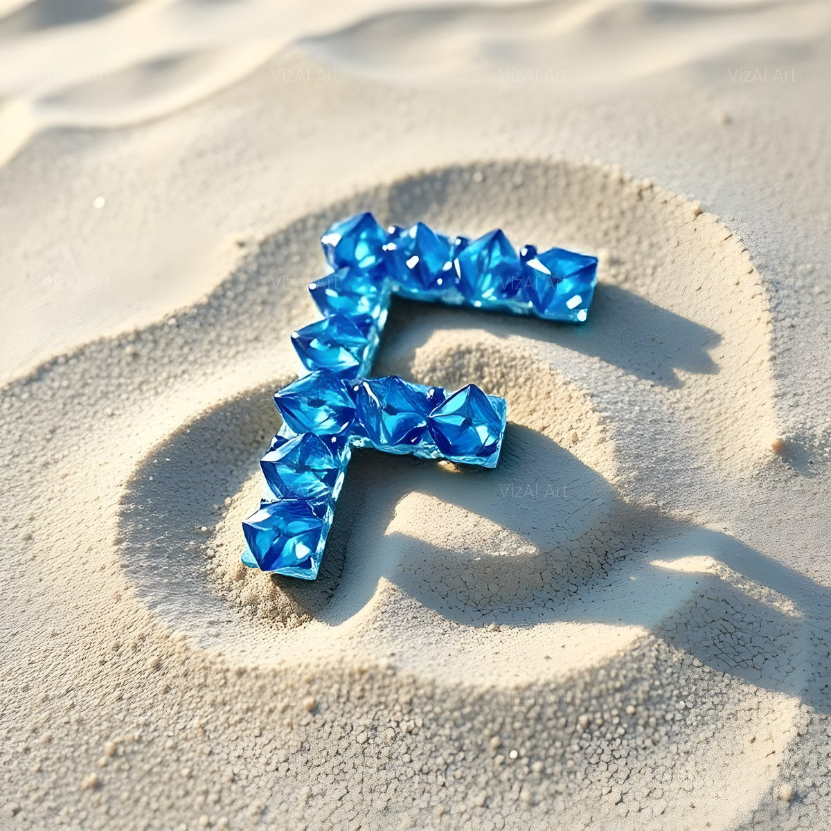 Beach Sand Gem alphabet — printable letter F