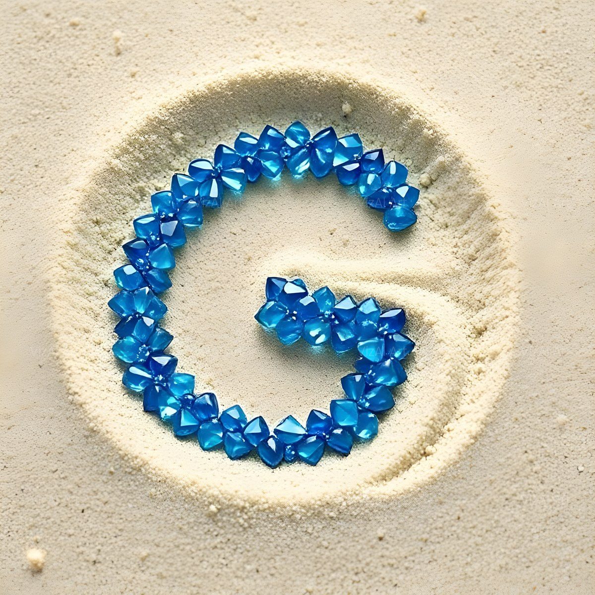 Beach Sand Gem alphabet — printable letter G