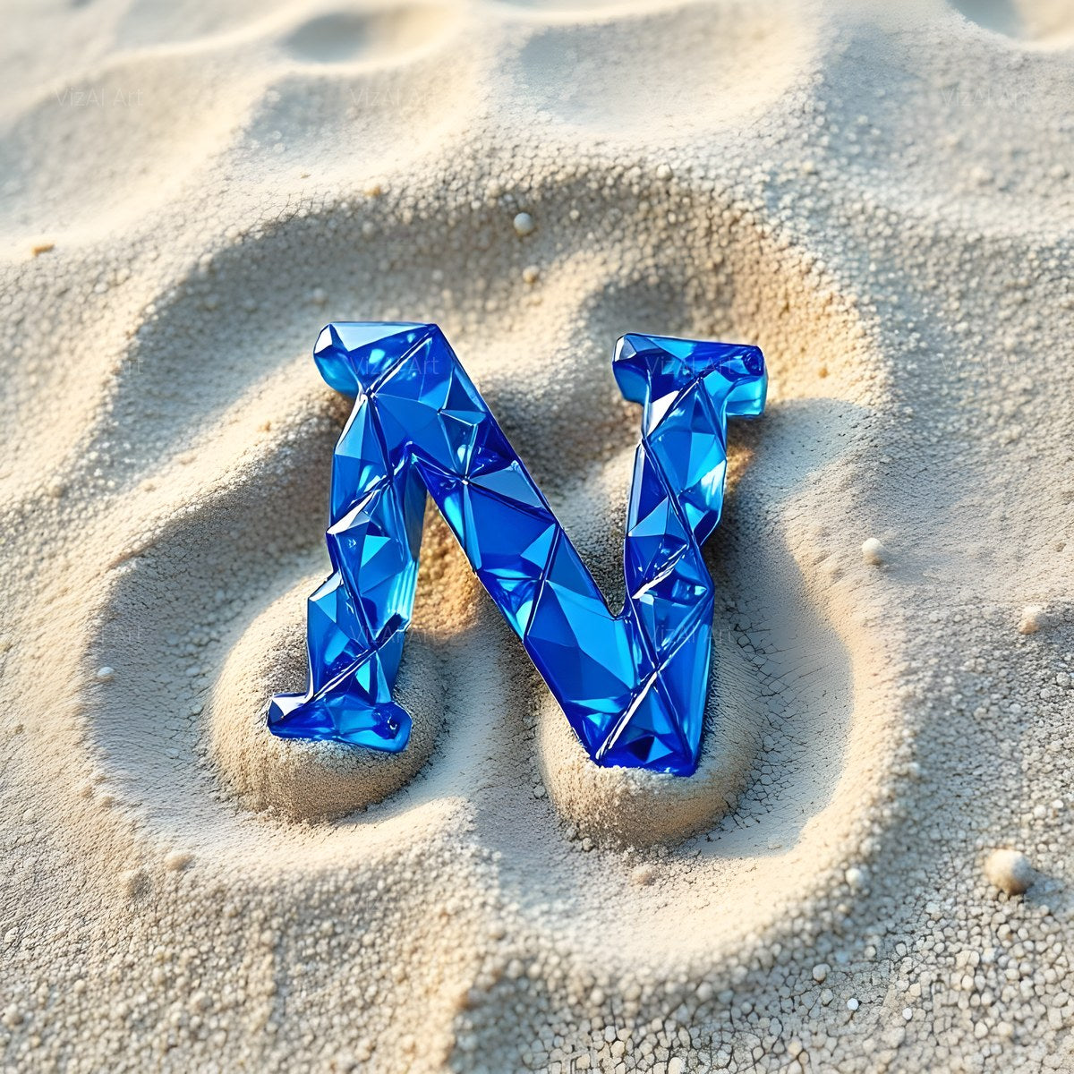 Beach Sand Gem alphabet — printable letter N