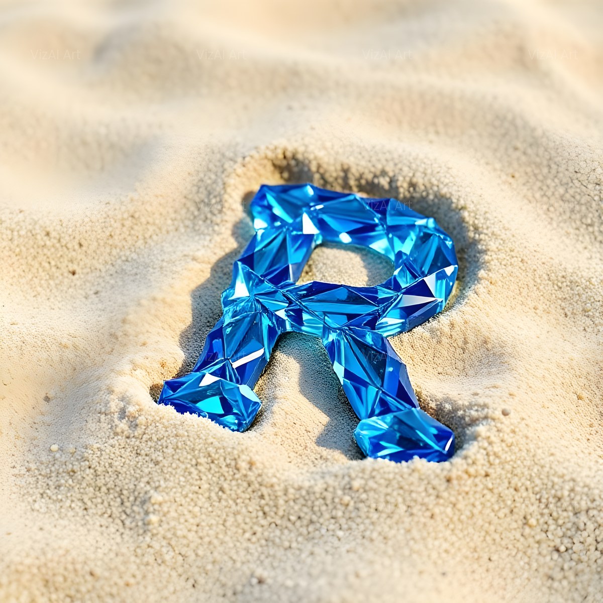 Beach Sand Gem alphabet — printable letter R