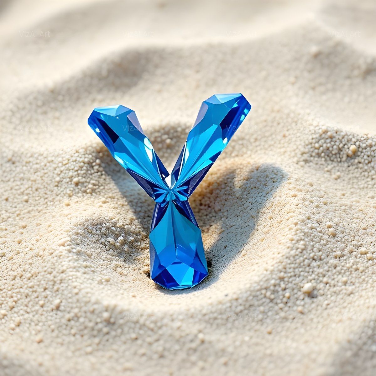 Beach Sand Gem alphabet — printable letter Y