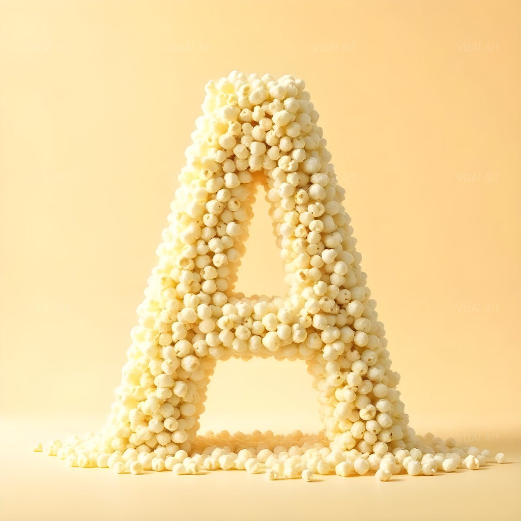 Buttered Popcorn alphabet — printable letter A