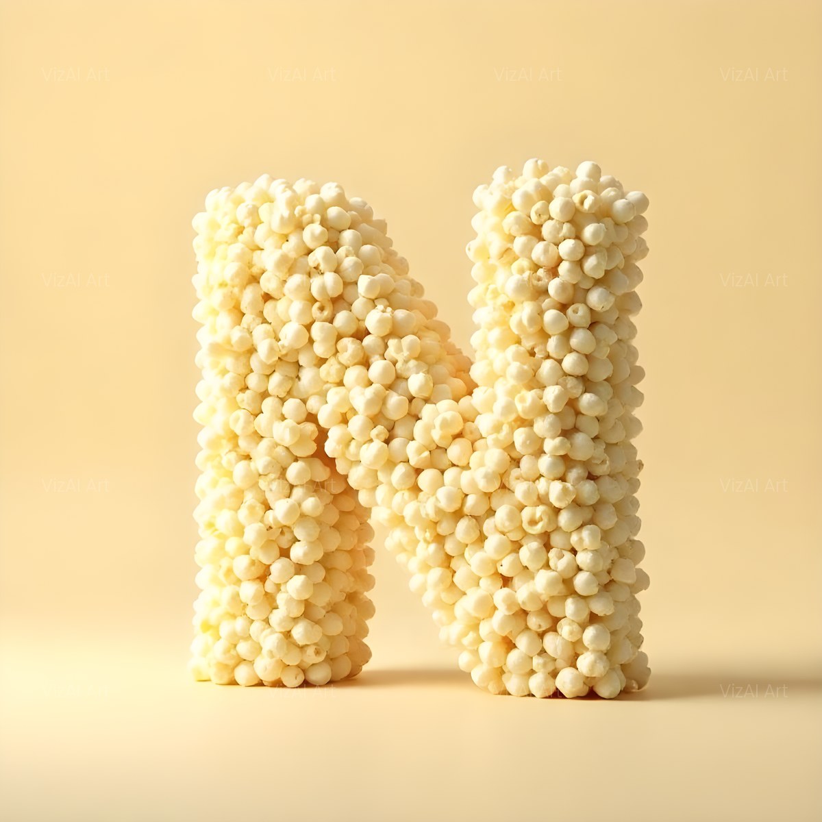 Buttered Popcorn alphabet — printable letter N