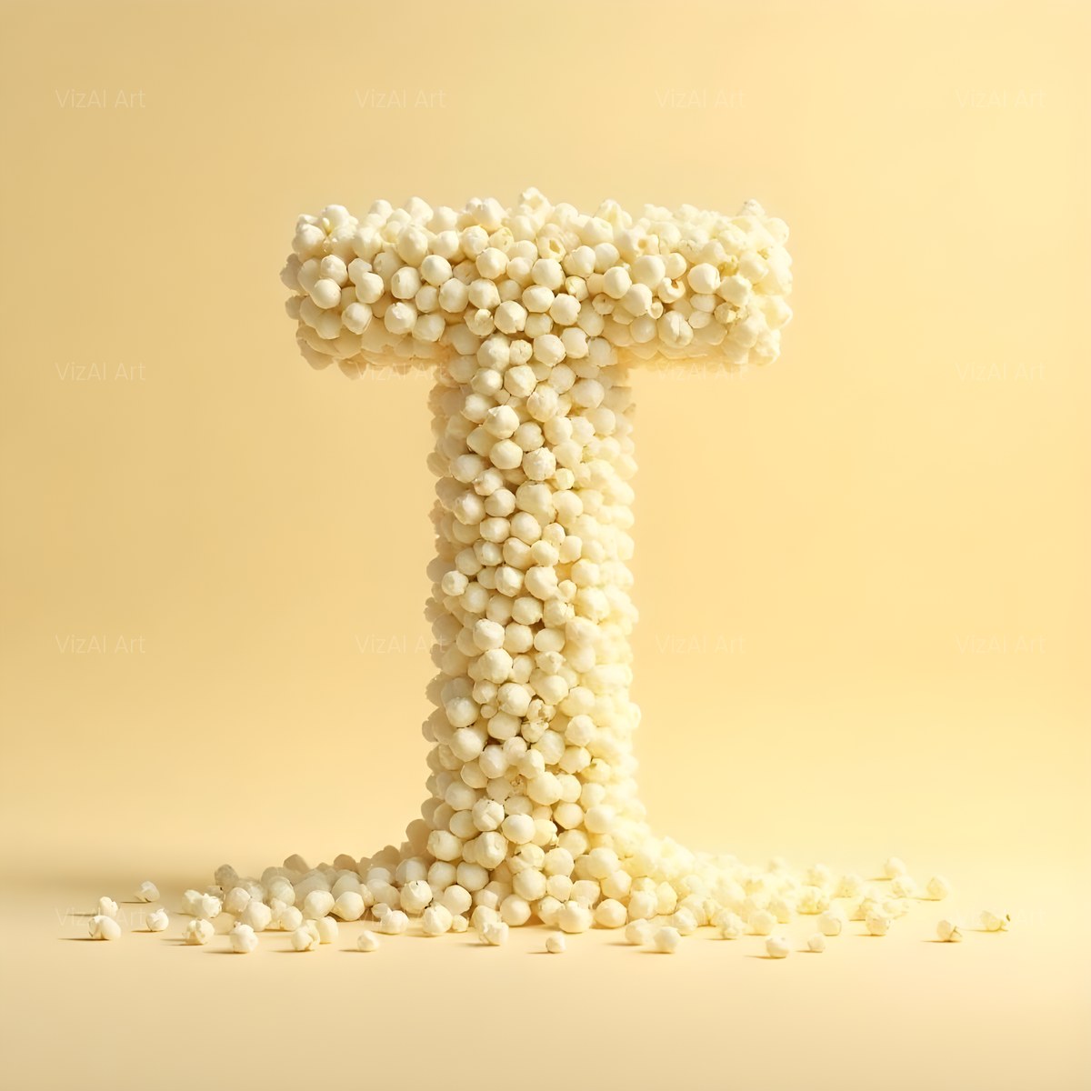 Buttered Popcorn alphabet — printable letter T