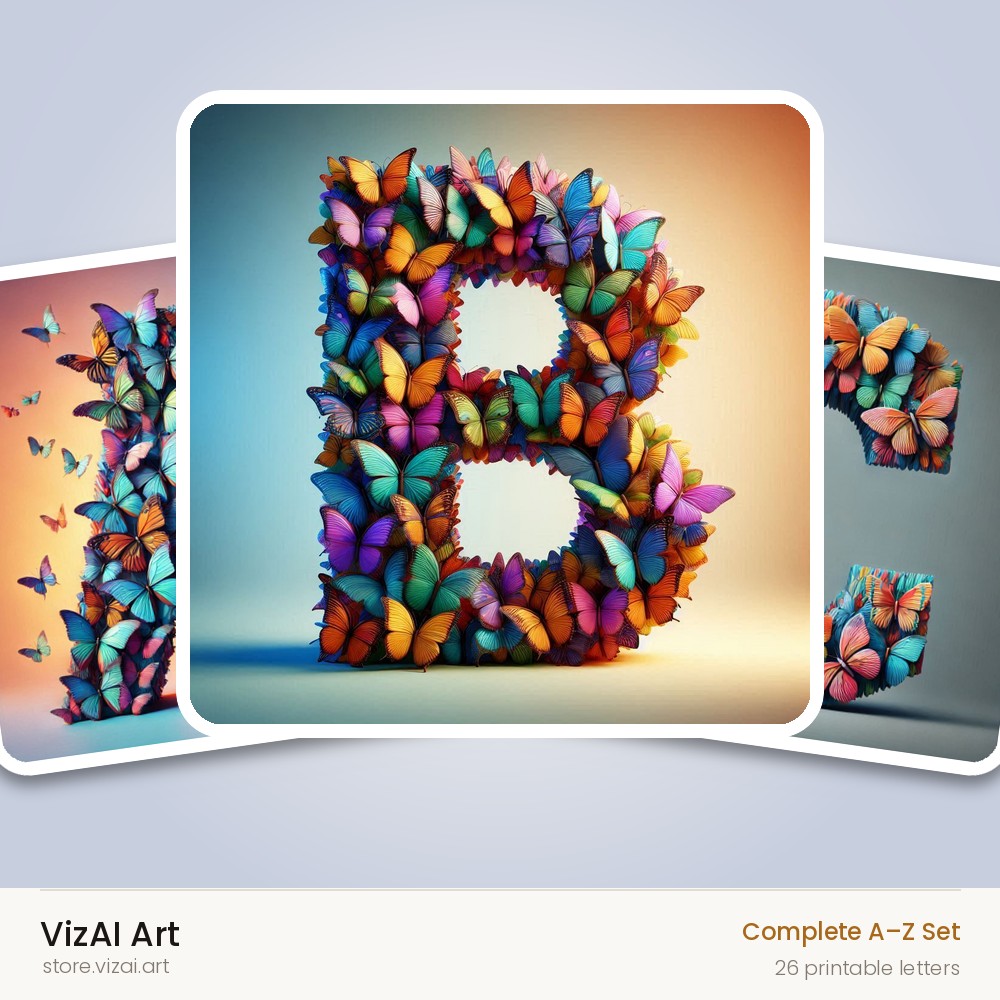 VizAI Art — complete A–Z printable alphabet set