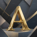 Solid Gold Facet alphabet — printable letter A