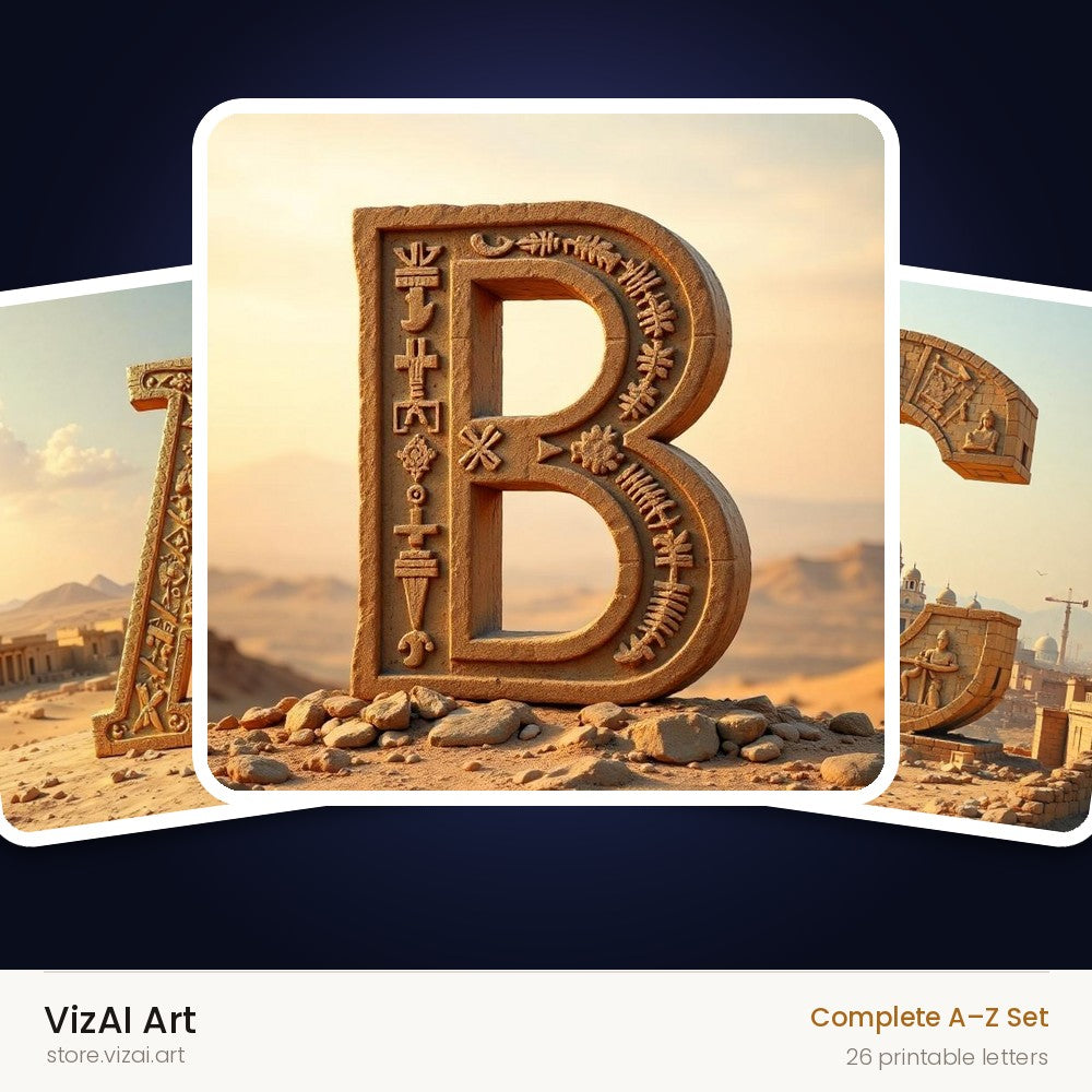 VizAI Art — complete A–Z printable alphabet set