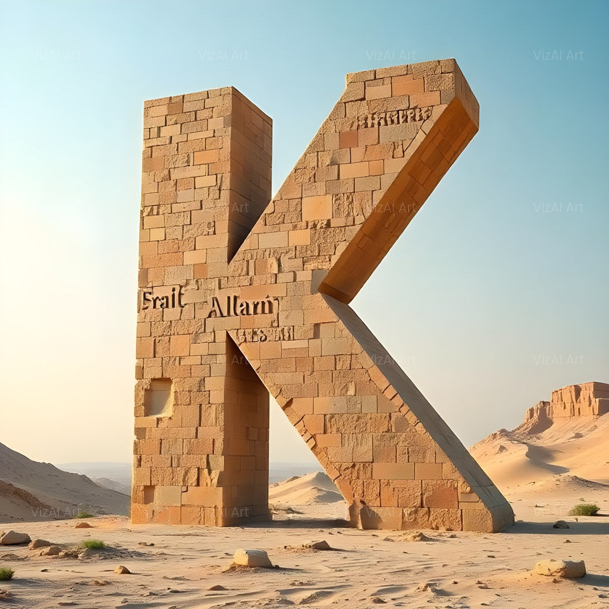 Babylon Stone alphabet — printable letter K