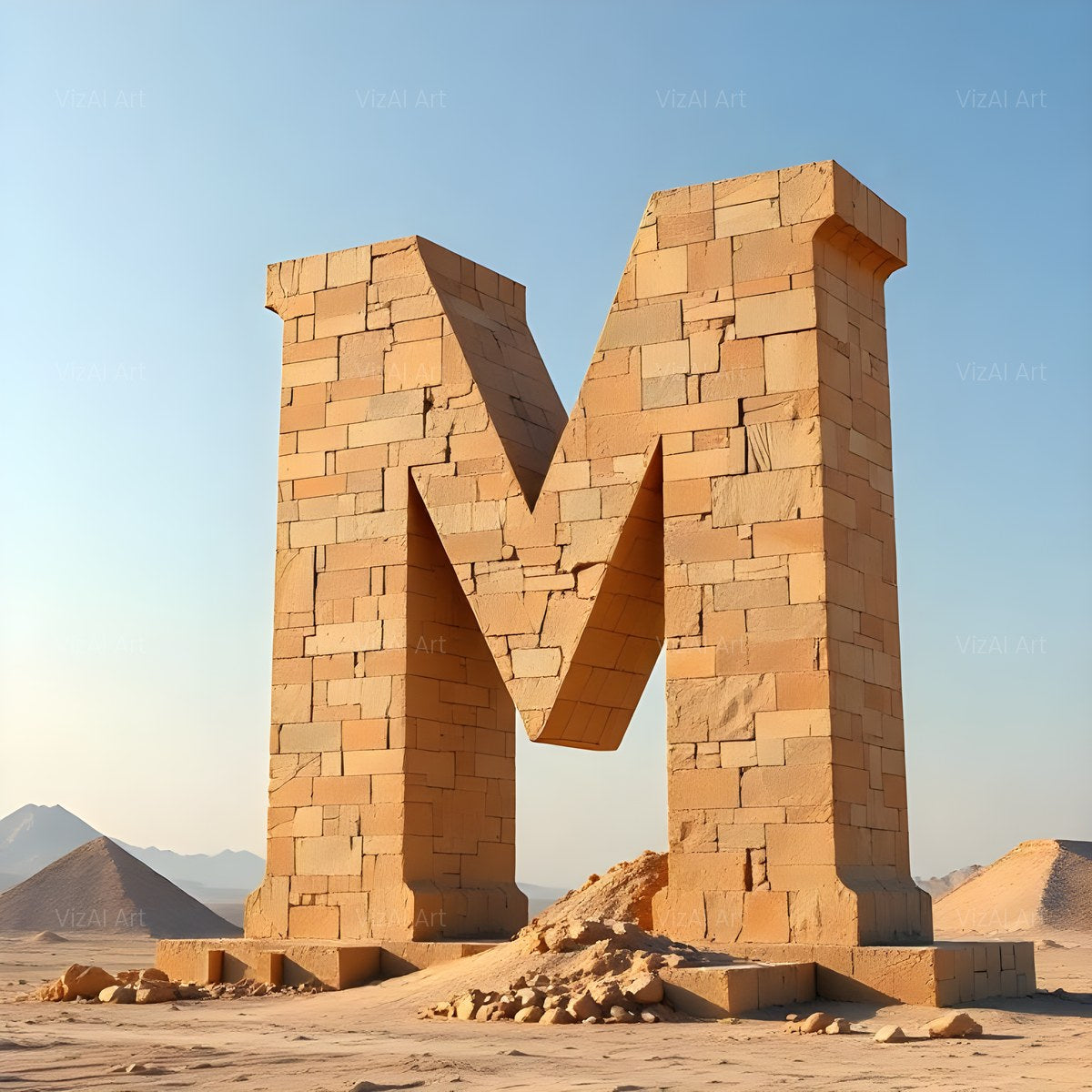 Babylon Stone alphabet — printable letter M