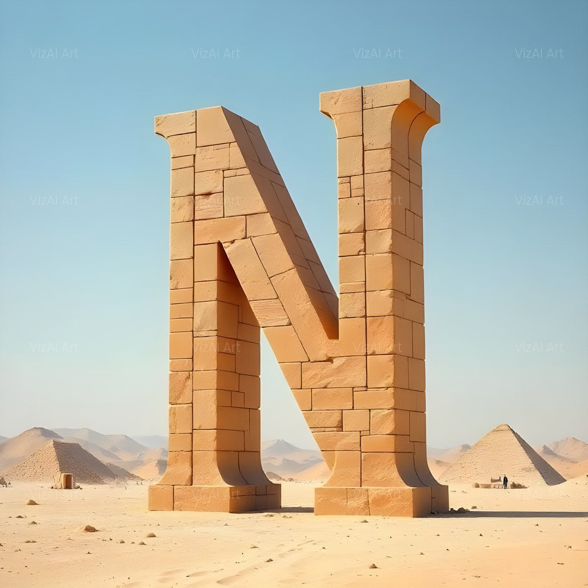 Babylon Stone alphabet — printable letter N