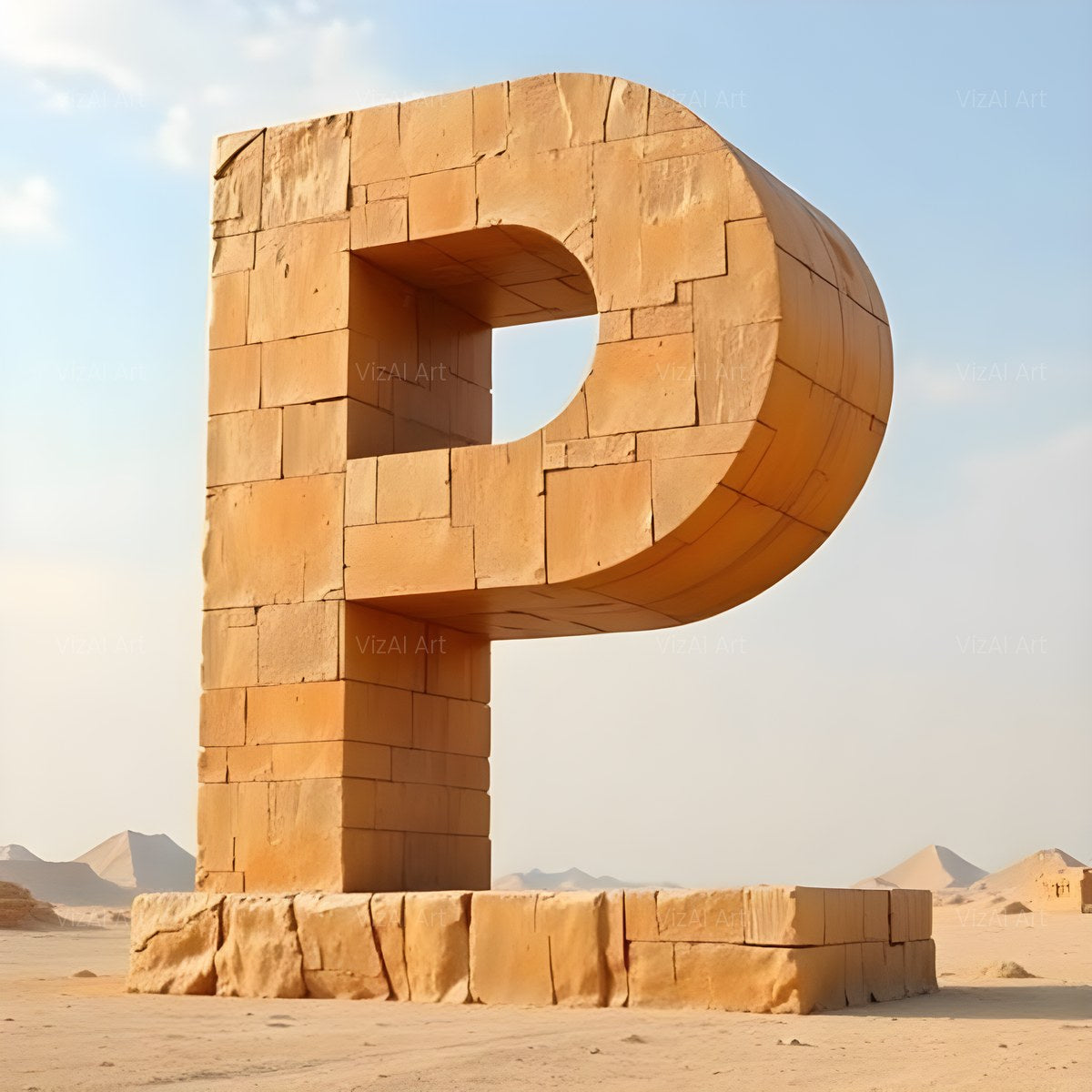 Babylon Stone alphabet — printable letter P