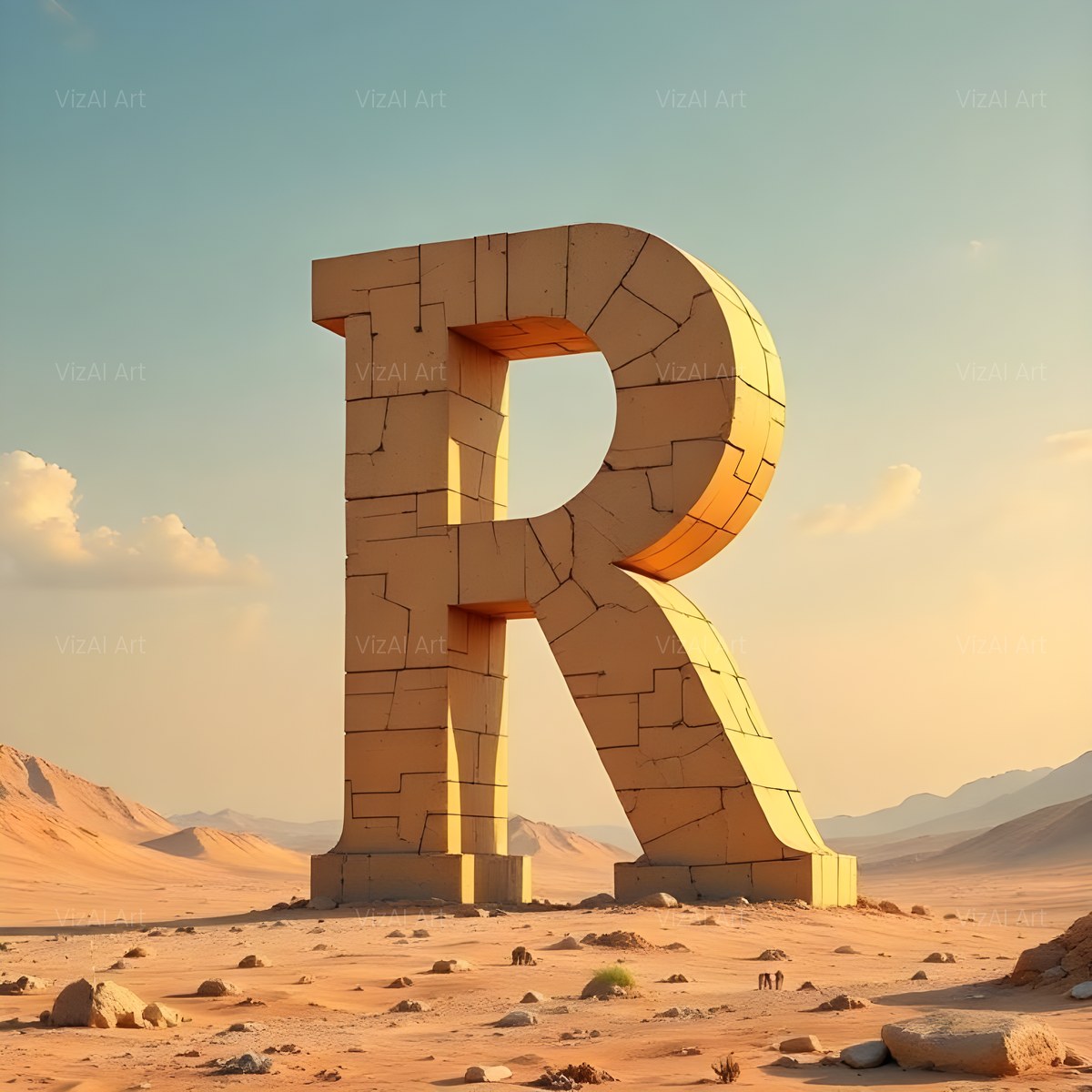 Babylon Stone alphabet — printable letter R