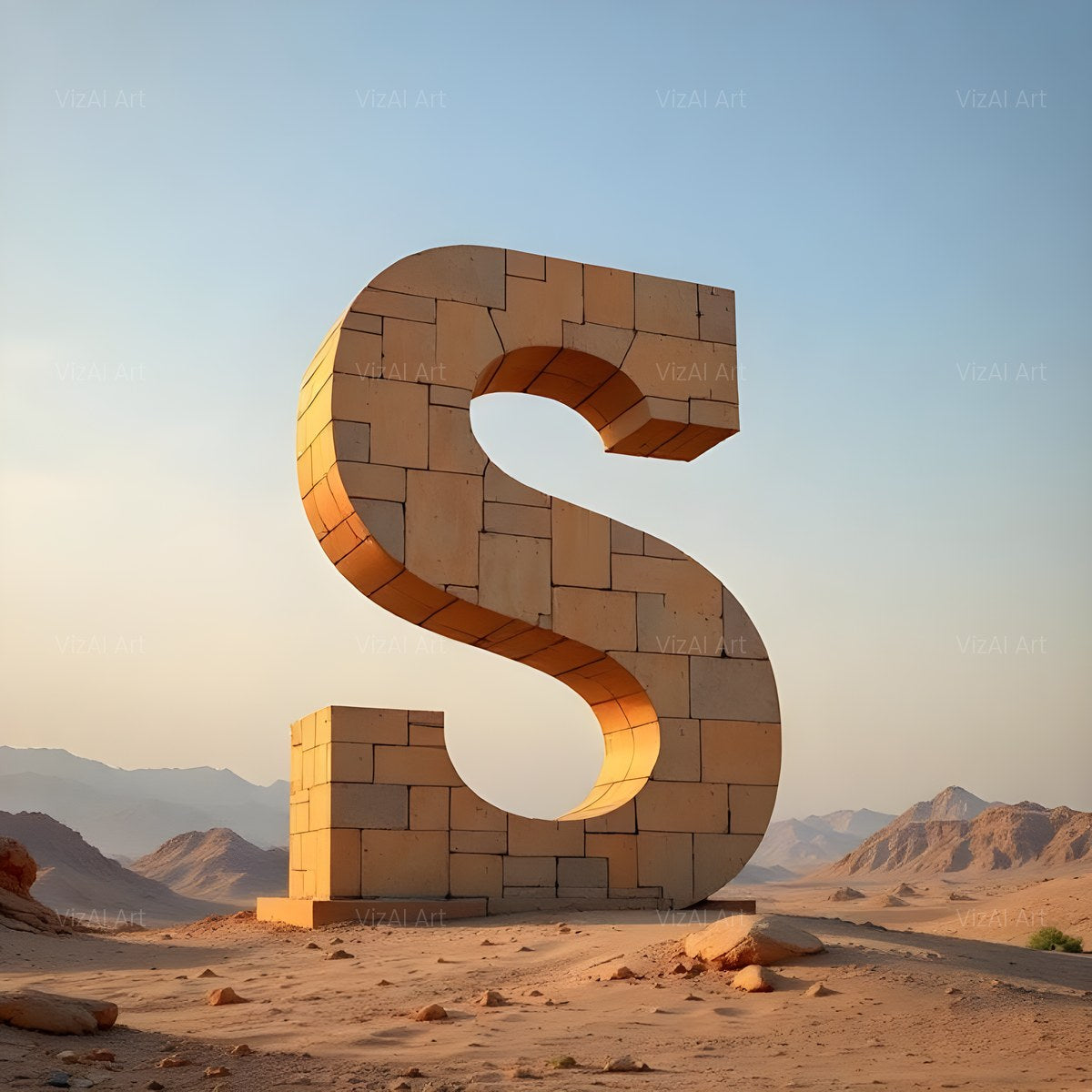Babylon Stone alphabet — printable letter S