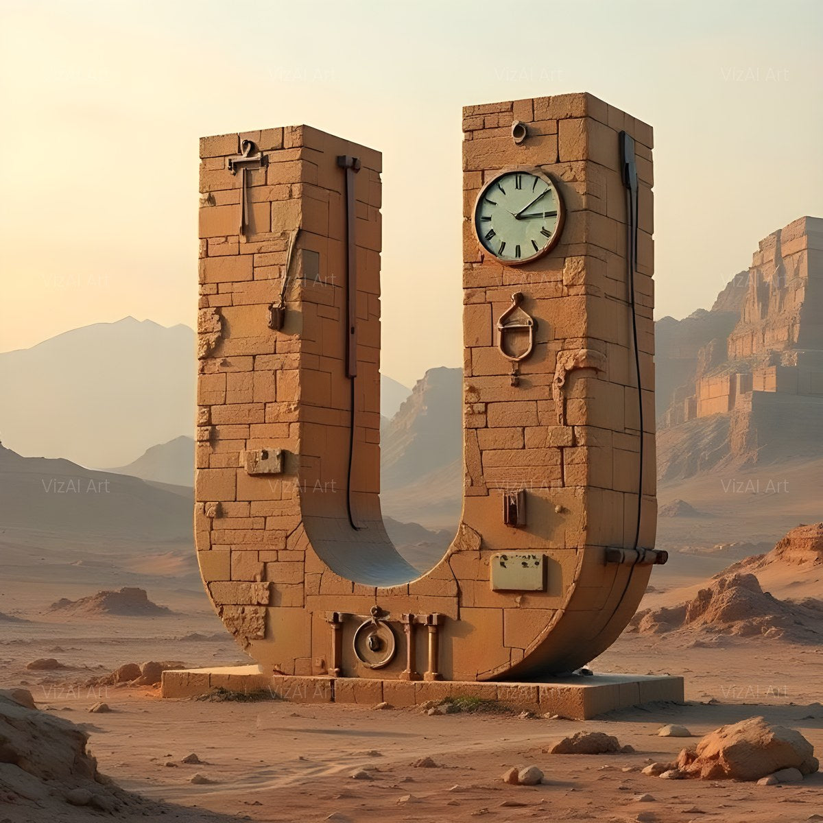 Babylon Stone alphabet — printable letter U