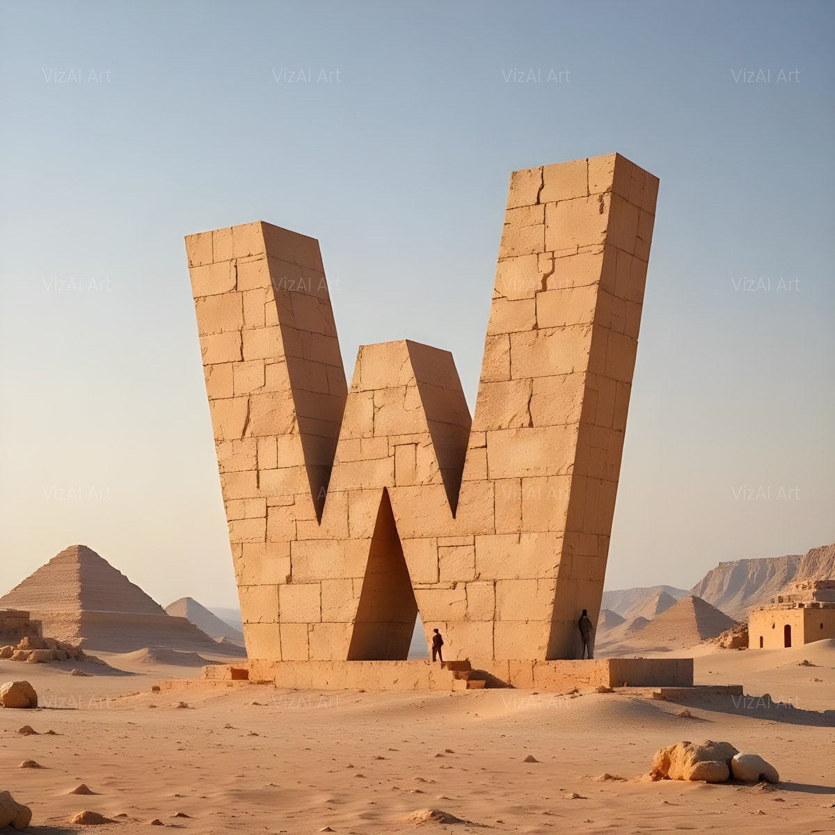 Babylon Stone alphabet — printable letter W