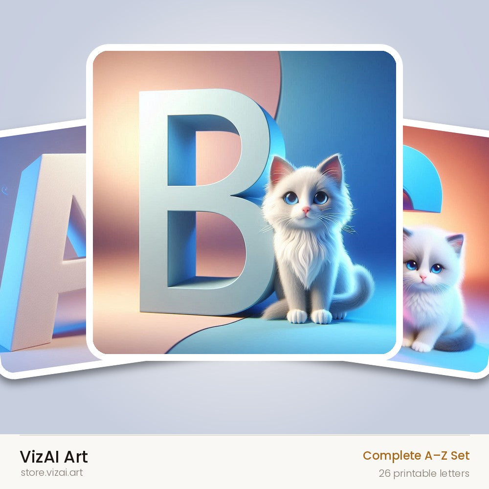 VizAI Art — complete A–Z printable alphabet set