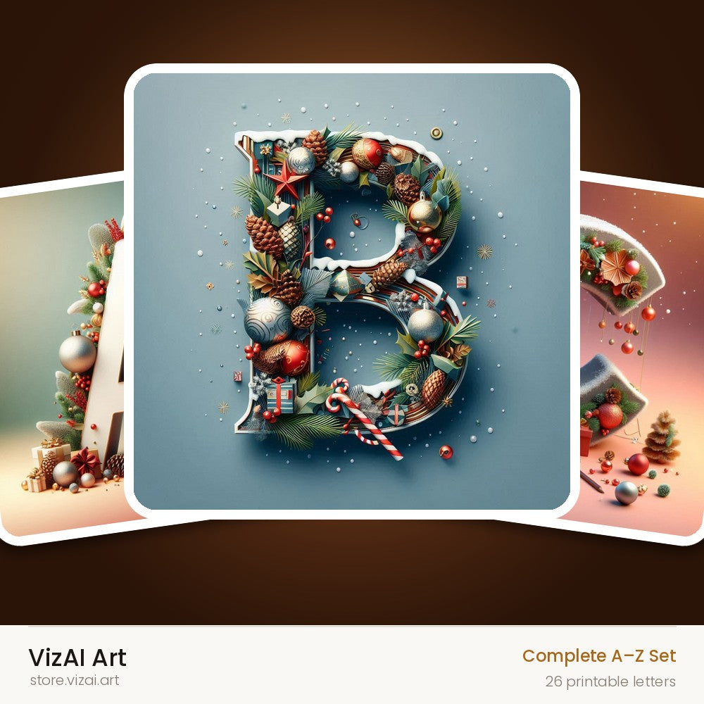 VizAI Art — complete A–Z printable alphabet set