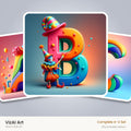 Circus Clown Carnival alphabet — choose an individual printable letter