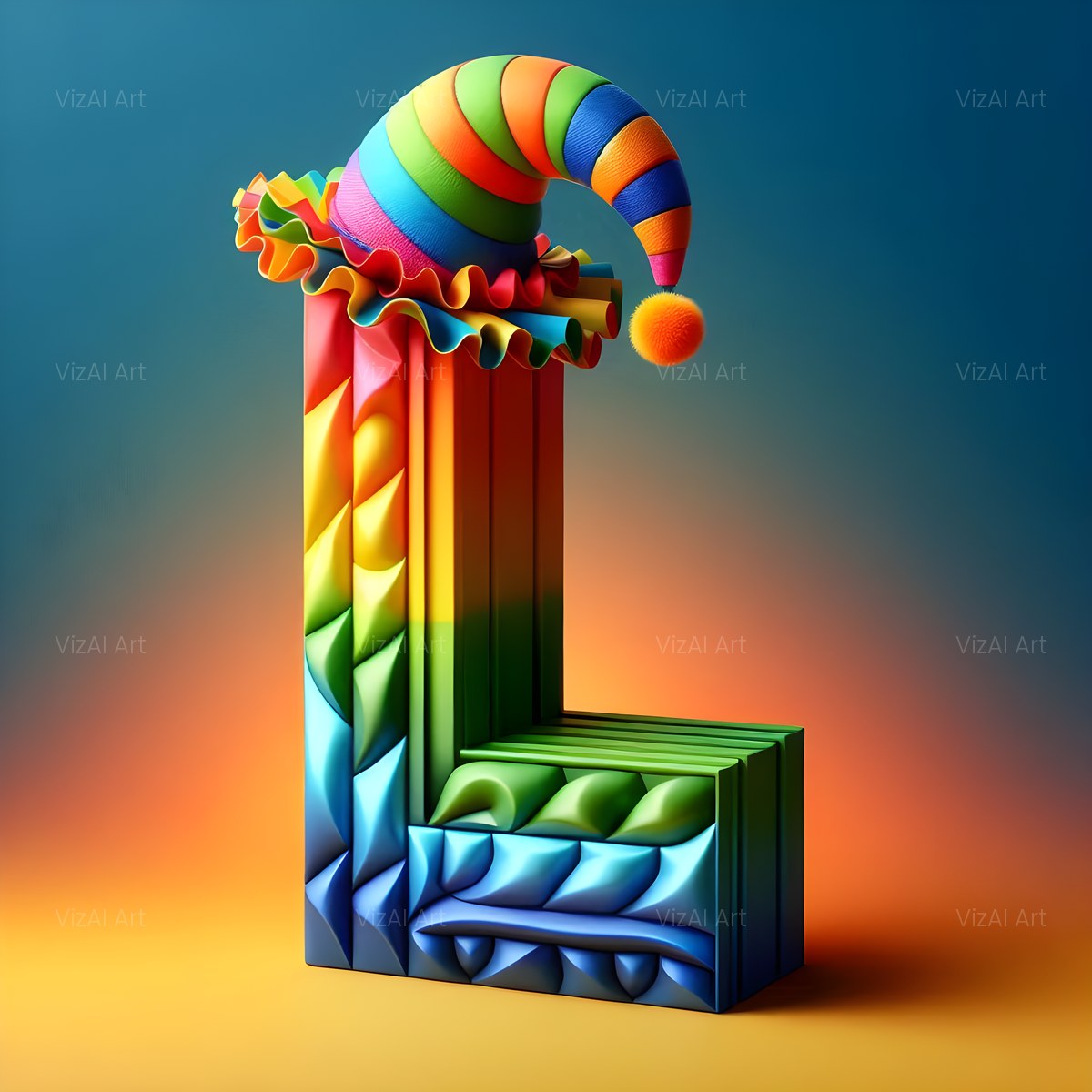 Circus Clown Carnival alphabet — printable letter L