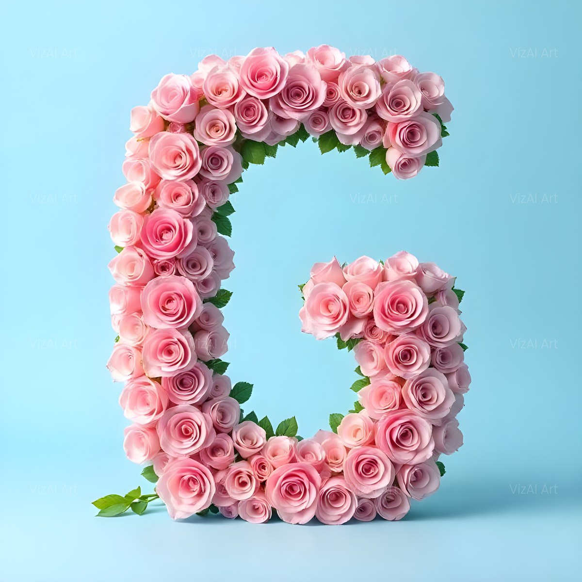 Blush Rose Cloud alphabet — printable letter G