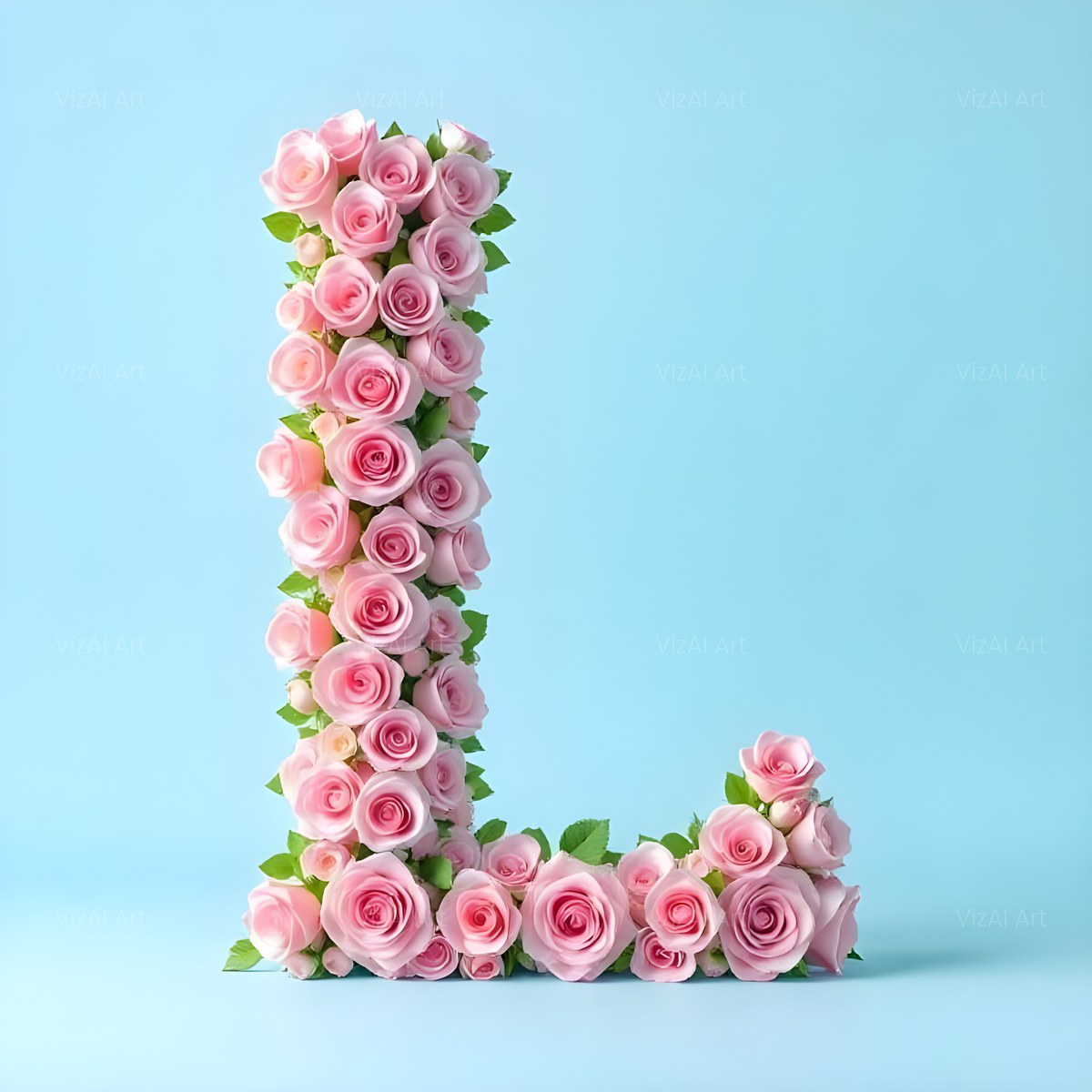 Blush Rose Cloud alphabet — printable letter L
