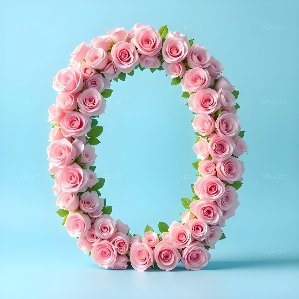 Blush Rose Cloud alphabet — printable letter O